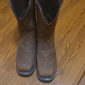 Mens Brown Leather Cowboy Boots